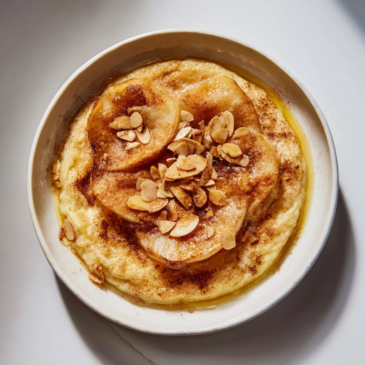 A comforting close-up: Slice revealing juicy apples in this homemade Rustic Crustless Apple Pie.