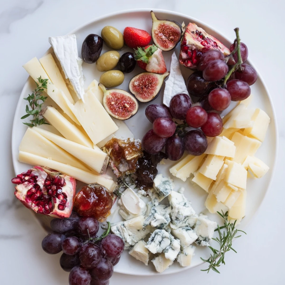 A beautiful "Final Curtain" grazing board overflowing with cheeses, fruits, and meats for sharing.