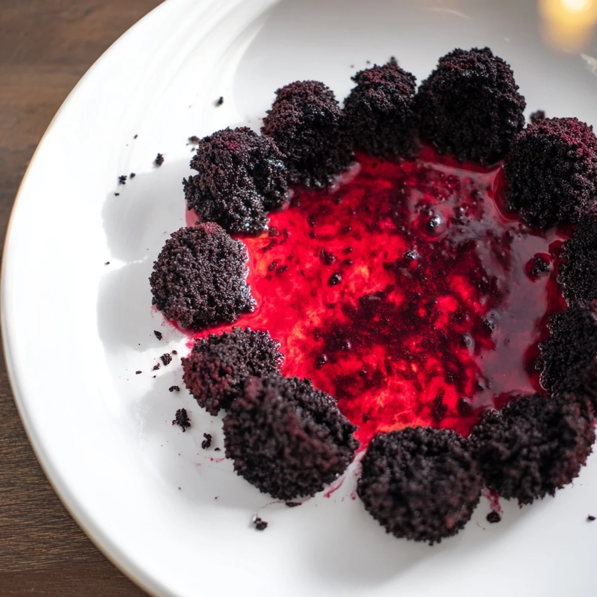 Shareable The Volcanic Flow: Crispy black crackers and spicy red jelly offer a fun, flavorful party appetizer.