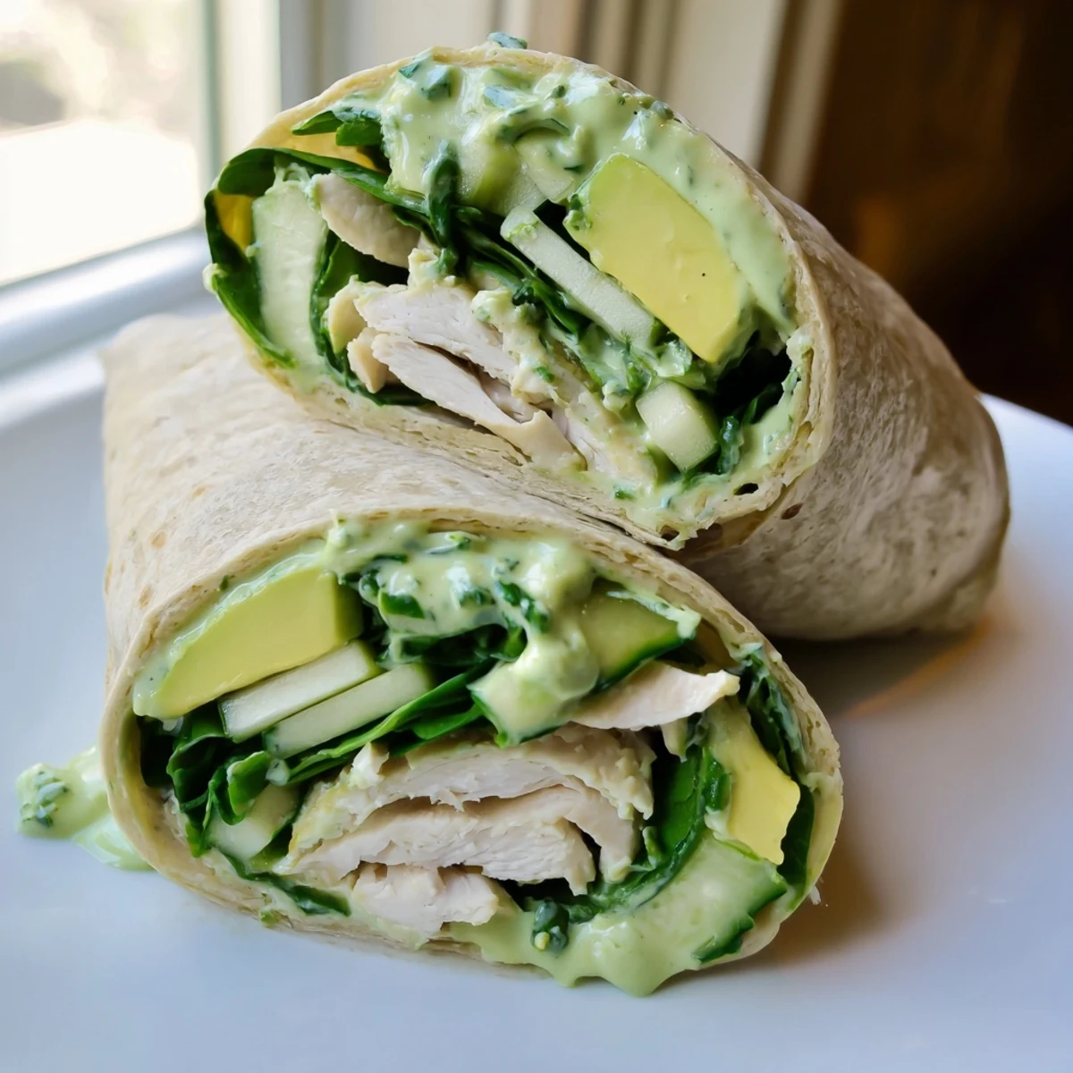 Enjoy this healthy Green Goddess Wellness Wrap, a delicious blend of textures and fresh flavors.