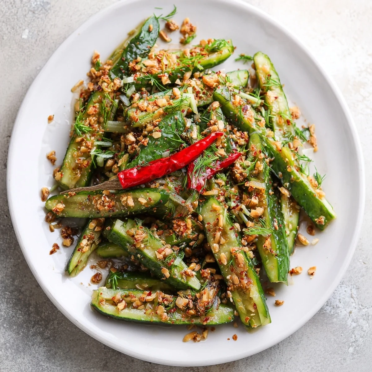 Cucumber Shaker Salad Chili Crisp