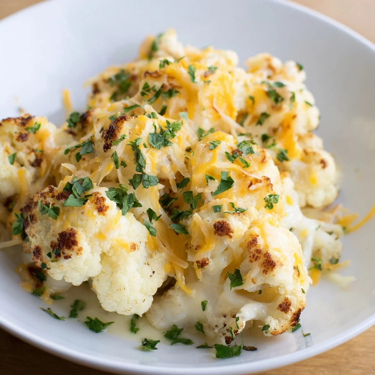 Golden and bubbly Cheesy Cauliflower Mac, a low-carb indulgence that’s creamy and comforting.