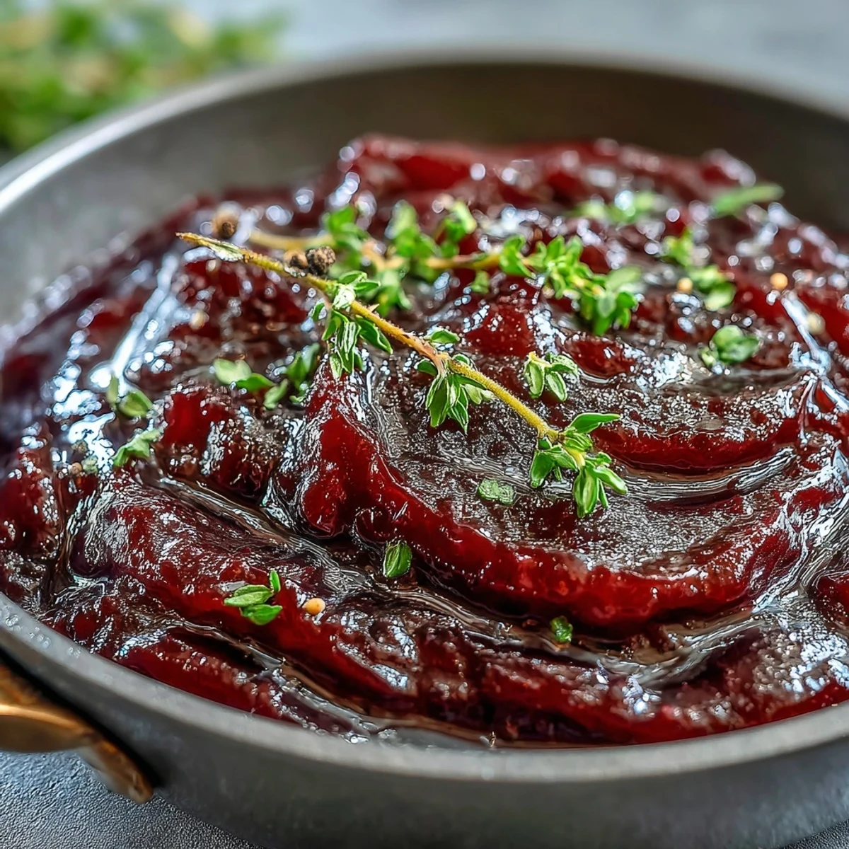 Brushing tangy Black Currant Glaze onto a roasted ham for a sticky, flavorful finish