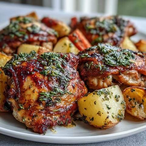 A platter of ranch-seasoned chicken and roasted root vegetables, served fresh from the oven for dinner. 