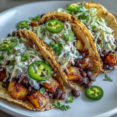 Pineapple Black Bean Tacos