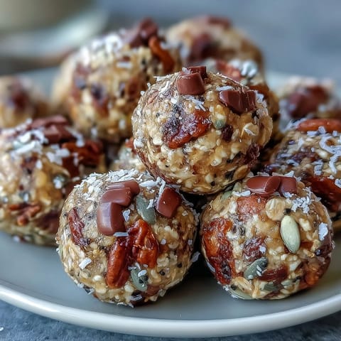Wholesome nut-free energy balls with oats, honey, and seeds, perfect for a healthy on-the-go snack.