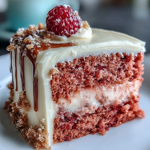 A luscious Bridal Shower Rosé Velvet Cake, adorned with delicate, edible gold drizzles.
