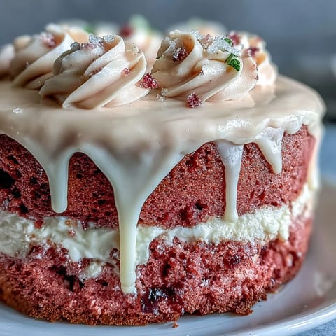 Rosé Velvet Cake photo: elegant blush pink layers with decadent gold drip garnish.