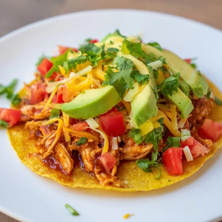 Steaming Slow Cooker Shredded Chicken Tacos with vibrant toppings beckon for a delicious family dinner.