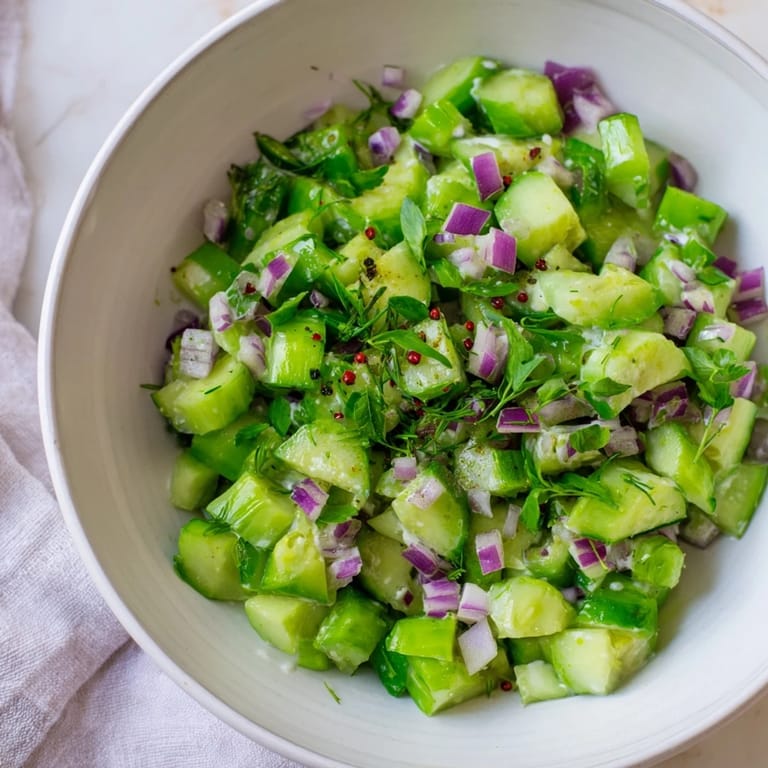 This Greek-inspired Cucumber and Greek Yogurt Tzatziki Salad is a perfect vegetarian and gluten-free side.