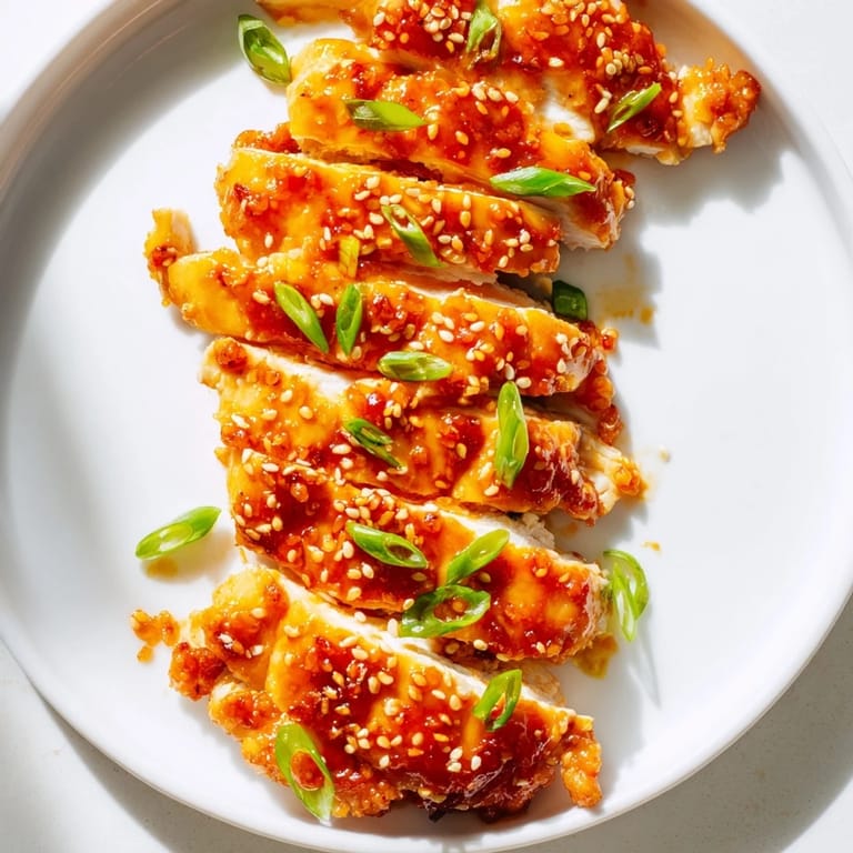 Golden-brown Sweet and Spicy Sriracha Honey Chicken featuring a sticky, flavorful glaze, perfect for a fast dinner.