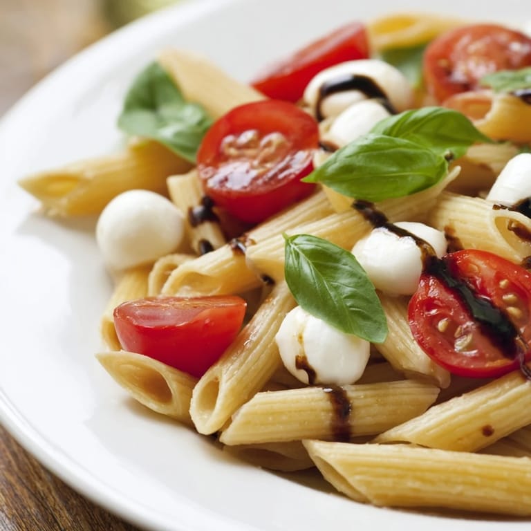 Easy Caprese Salad Pasta combines juicy tomatoes, mozzarella pearls, and fragrant basil, creating a light vegetarian main dish perfect for warm evenings.