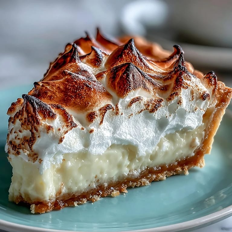 Close-up of Lemon Meringue Pie filling, showing tangy lemon curd and a crispy crust, served on a white dessert plate.