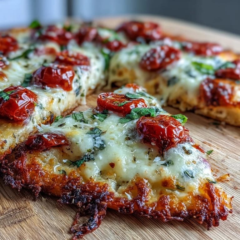Savory Crispy Garlic Parmesan Naan Pizza with golden edges, brushed in garlic butter and ready to slice for a cozy dinner.