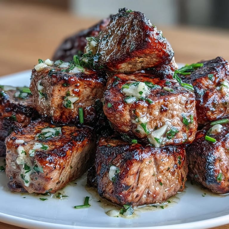 2. Juicy sirloin steak bites sizzling in rich garlic butter, paired with crispy baked avocado fries and light zucchini ribbons for a low-carb dinner.  