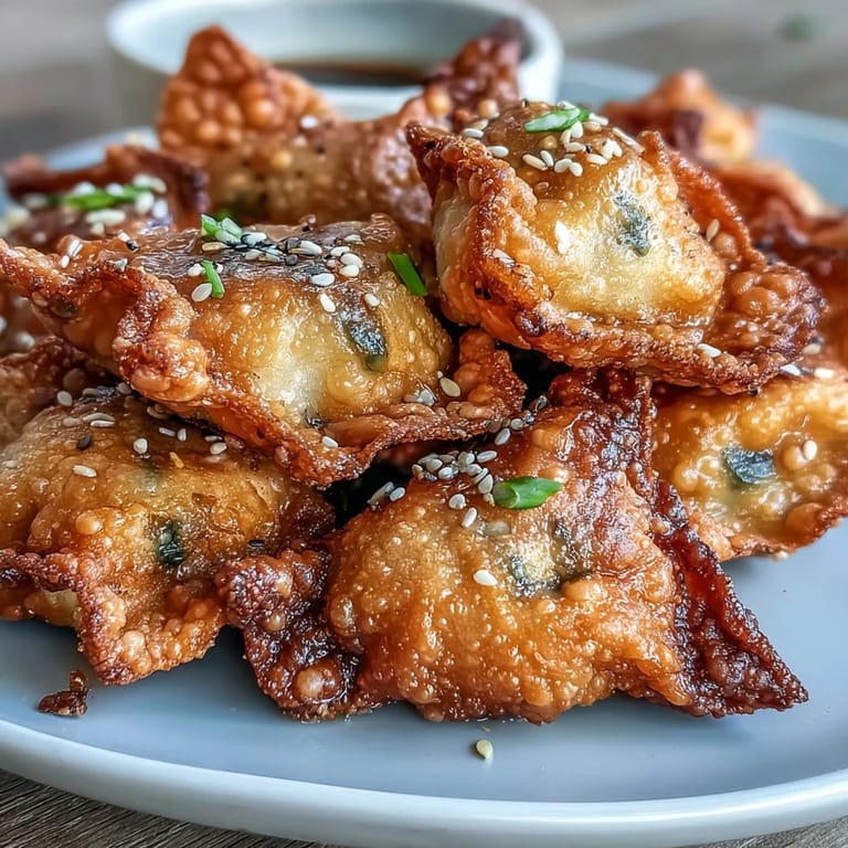 Crunchy, golden-brown rice paper dumplings packed with umami-rich tofu and vegetable filling, served with chili crisp for dipping.