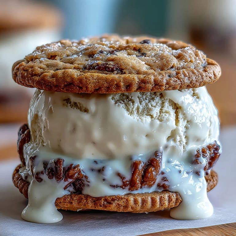 Rich coffee cookies sandwiching smooth vanilla bean ice cream, blending the warmth of espresso with the sweetness of vanilla. An indulgent dessert with nostalgic flavors.