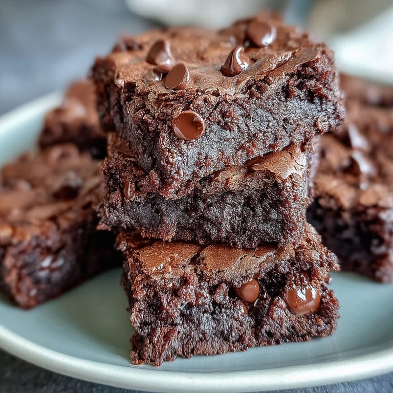 Homemade sourdough brownies baked to perfection with a crackly top and dense, moist center full of chocolate goodness.
