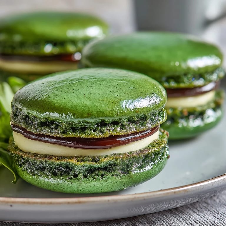 Festive green sugar cookie sandwiches filled with fluffy vanilla frosting and coated in shimmering sugar sprinkles.