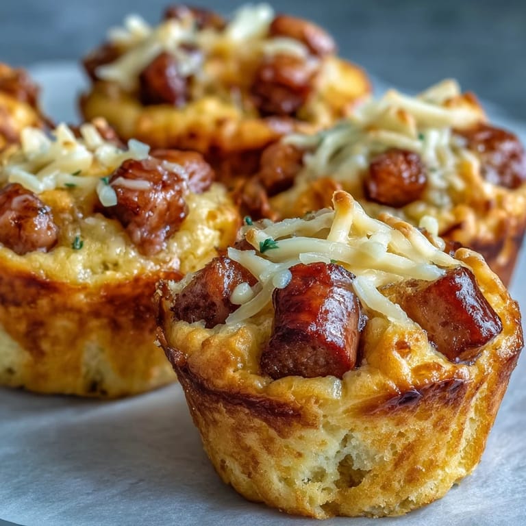 Appealing Mini Corn Dog Muffins showcase juicy hot dogs baked in sweet corn batter.