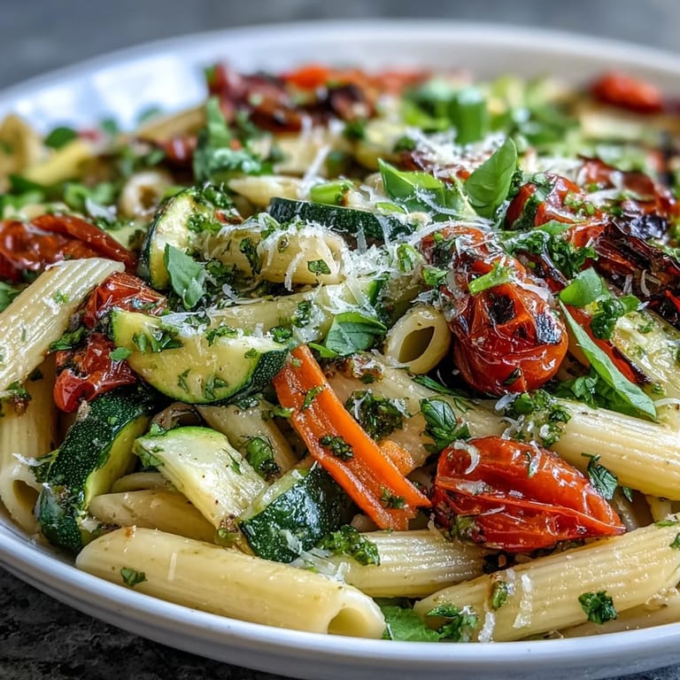 Quick and easy Pasta Primavera Express, a healthy vegetarian meal ready in minutes.