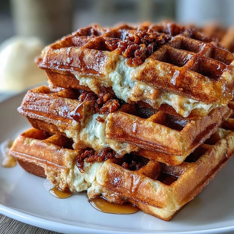 Fluffy sweet potato cinnamon waffles with crispy edges, perfect for brunch.