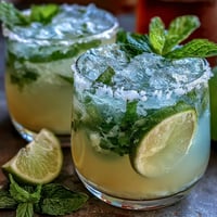 Vibrant Cinco de Mayo Margarita Mocktail with lime and salt rim, served in festive glasses with fresh mint garnish.