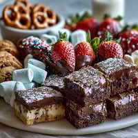Celebrate graduation with this colorful dessert board featuring cake slices, cookies, and brownie bites, perfect for sharing at any party.